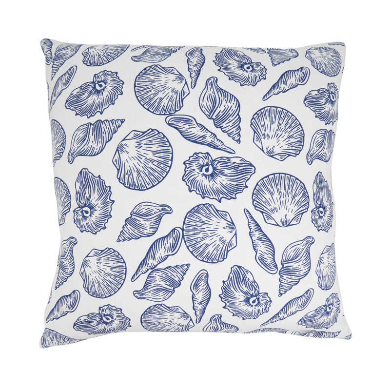 Housse de coussin Coastal Sea Shells, H 20 po x l 20 po, Polyester, Carrée