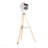 Floor Lamp In Natural Wood And Antique Metal