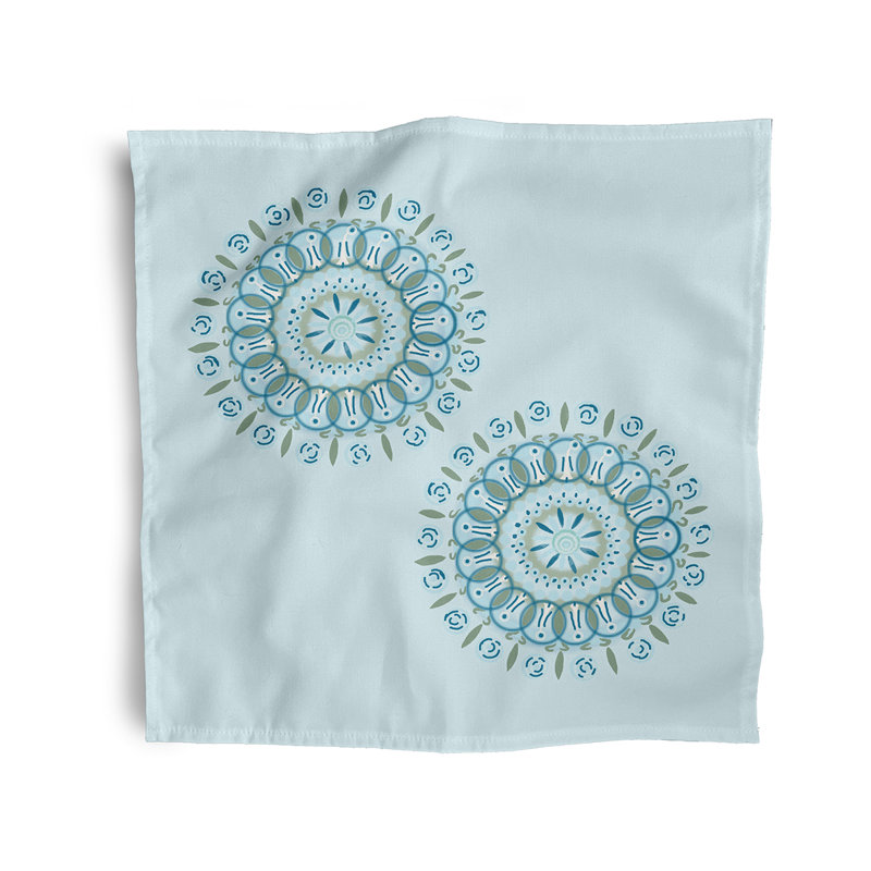 Jesterville Dual Geometric Burst Napkins, Light Blue