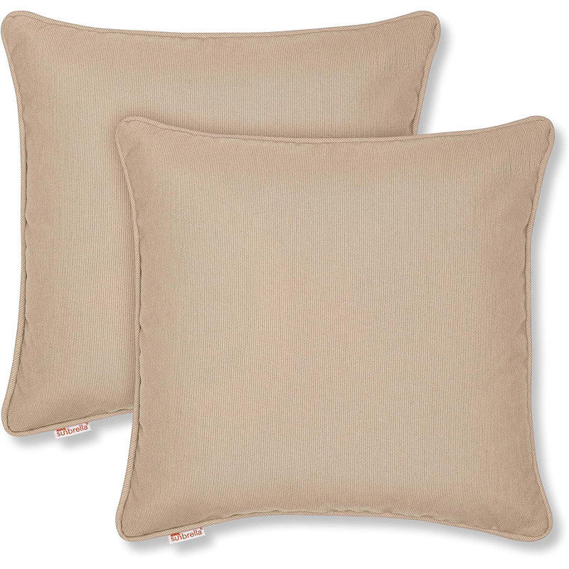 Housse de coussin Sunbrella, Sable, Polyester, Carré 18 po