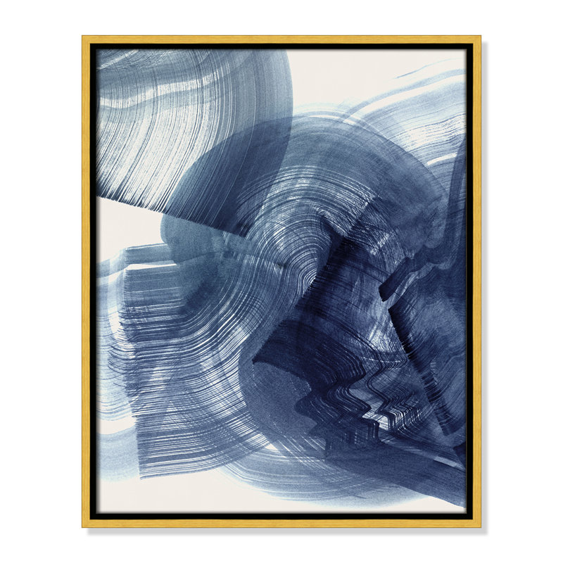 Indigo Crescendo I, impression par , H 21,5 po x l 17,5 po, Flotteur doré