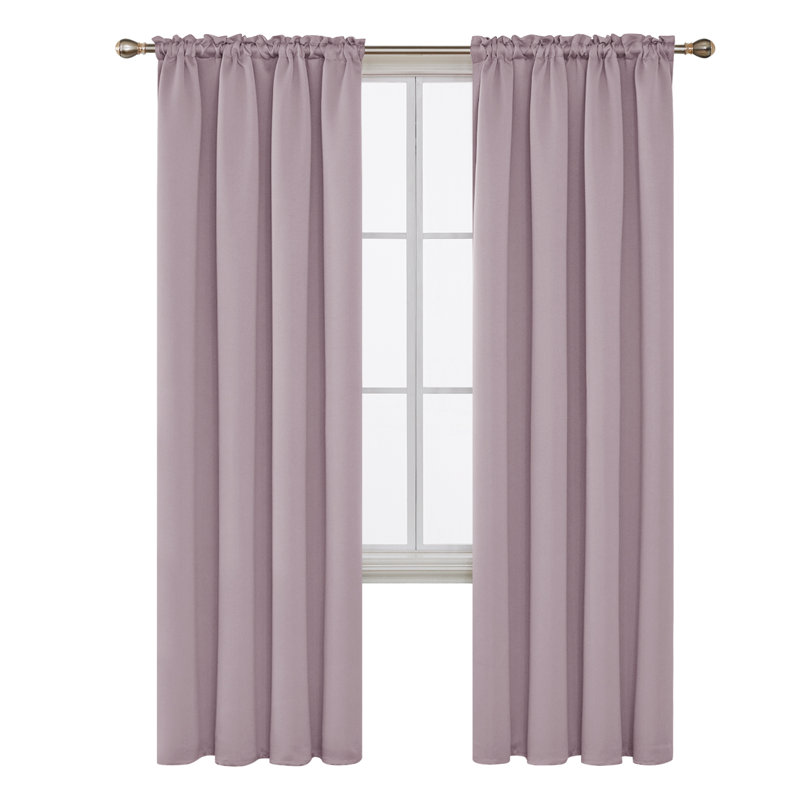 Andreea Blackout Curtain Pair, 140 W x 290 D cm, Light Pink