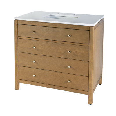 Celine 36 in W Quartz Top Single Sink Bathroom Vanity Set