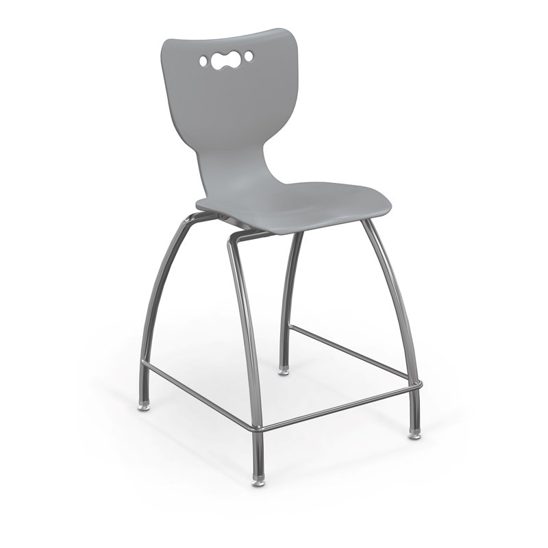Tabouret de classe à 4 pieds Hierarchie, Gris, H 39,75 po x l 20,5 po x P 22 po