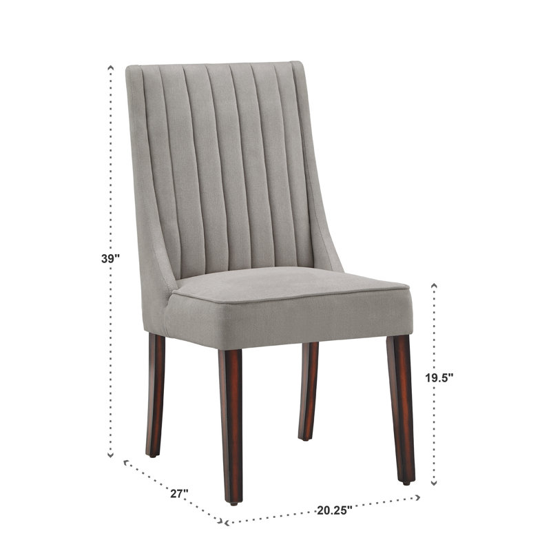 Chaise de salle à manger rembourrée Aleysia, Gris