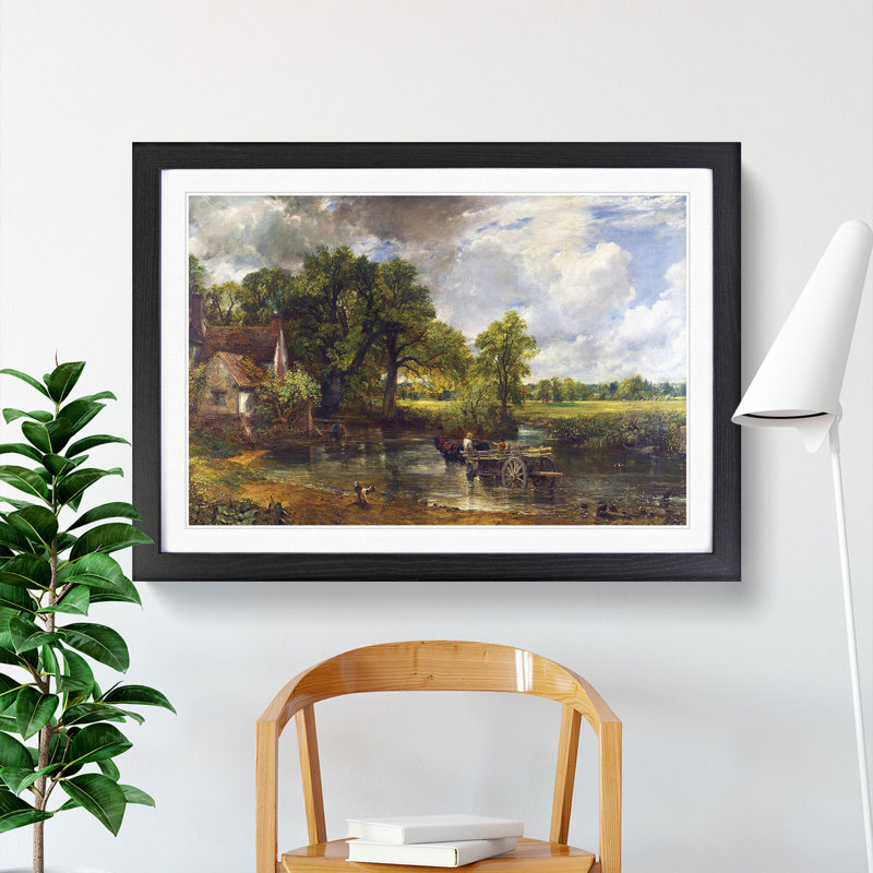 The Hay Wain by John Constable - Picture Frame Painting on MDF, Black, 27cm H x 36cm W x 2cm D