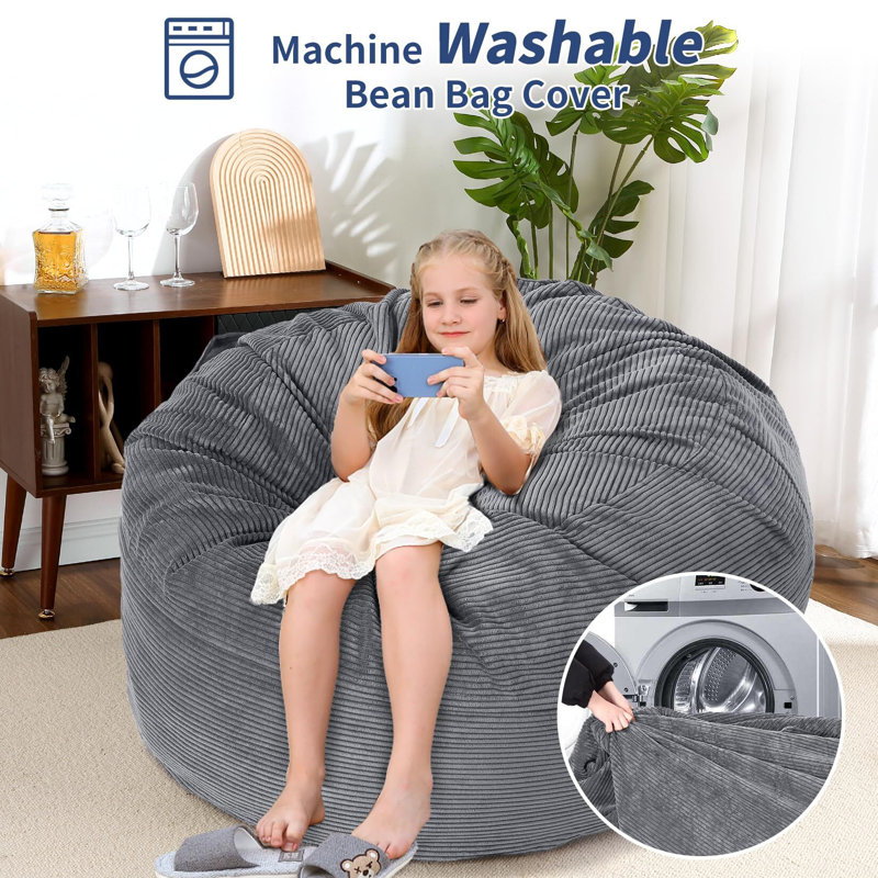 Bean Bag Chairs, Convertible Bean Bag Chair, Light Grey