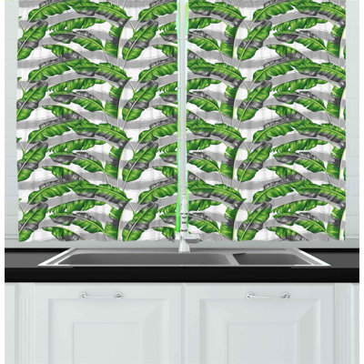 Floral Pointed Kitchen Curtain