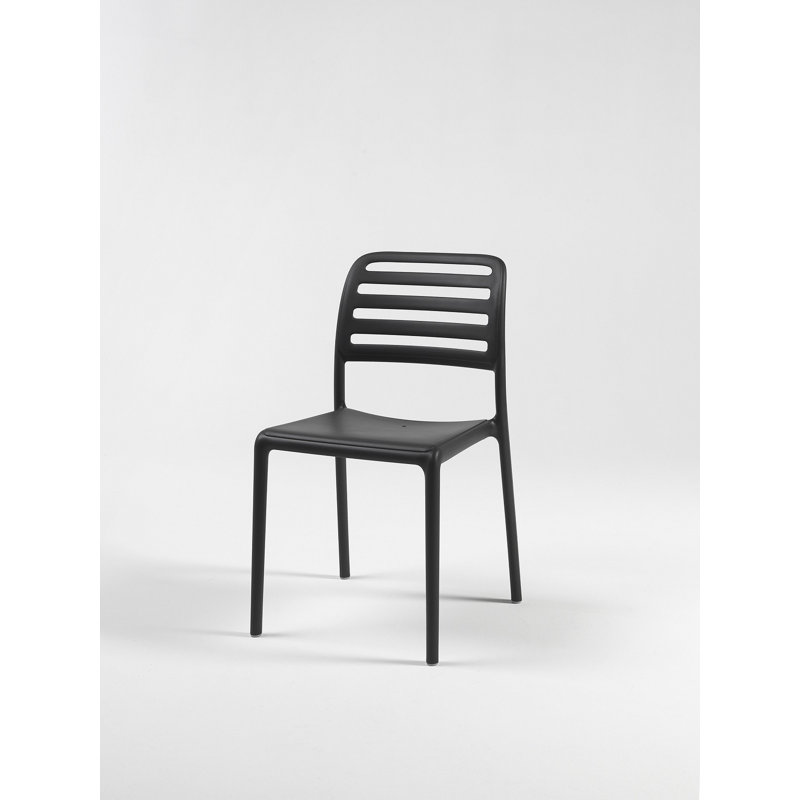 Samia Stacking Patio Dining Side Chair with Cushion, Tortora