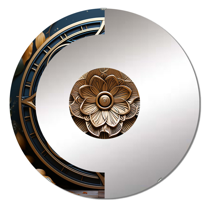 Pluie - Miroir mural demi-cercle, 23,6 po x 23,6 po
