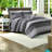 Luxury 9-piece Queen Bedding Sets, Ultra-soft Microfiber With Cotton Sheets, Modern Striped Design For Bedroom
