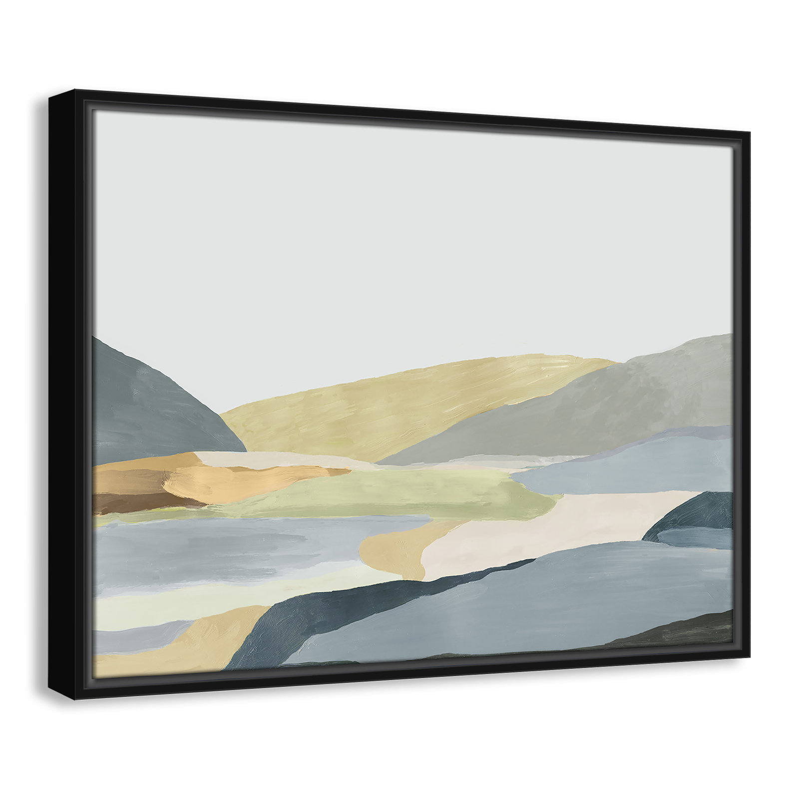 Blair "Warm Hills II" Painting, 19.5" H x 25.5" W x 2" D, Black Canvas
