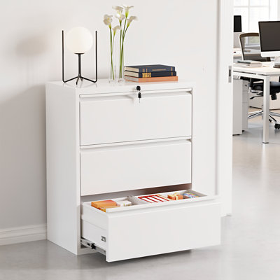 Classeur en métal avec serrure, classeur en acier spacieux pour le bureau, avec une conception anti-basculement, convenant aux bureaux, salles d'étude et salons, dossiers de format lettre / légal / f4 / a4
