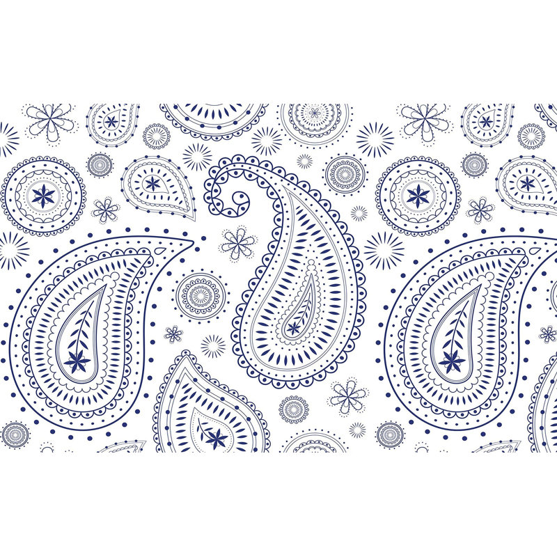 Murale pelez et collez de qualité supérieure - Motif cachemire, L 108 po x l 150 po