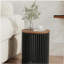 Table d'appoint en bois massif ACACIA, couleur naturelle et noire