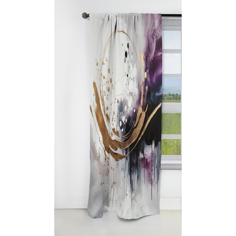 Keyion - Rideau occultant en marbre marbré abstrait - 1 panneau, L 52 po x L 84 po
