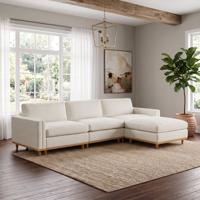 Laima 117" W 4-Piece Modular Reversible Sectional with Ottoman