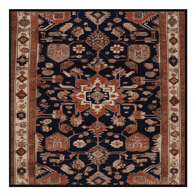 Tapis brun turc lavable à la machine, Carré 5 pi