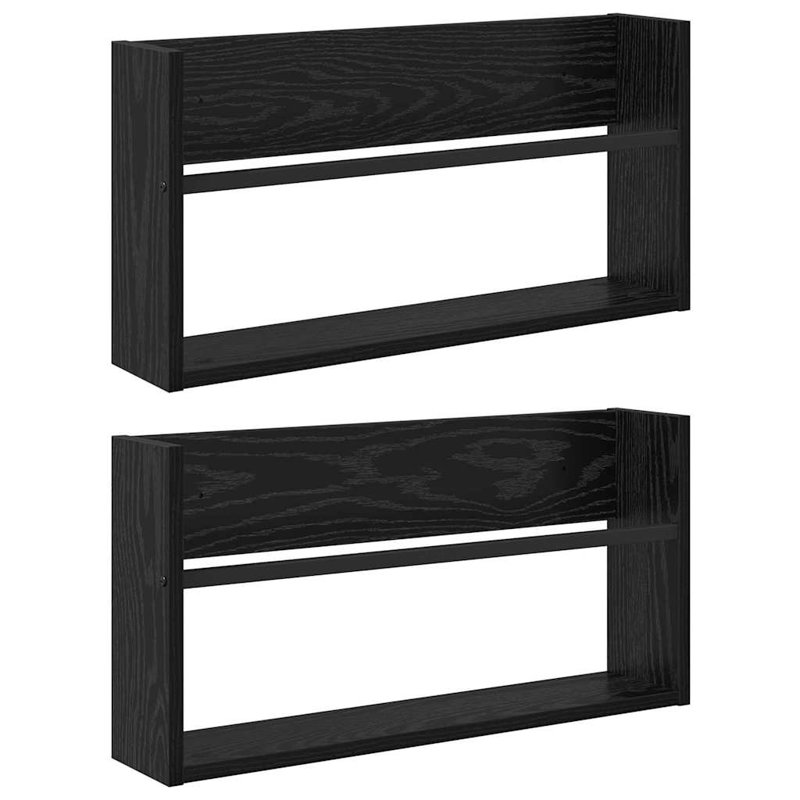 Wood Magazine Rack, Black