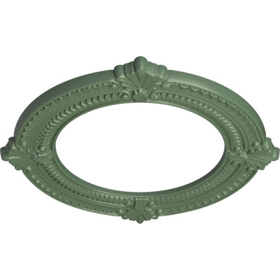 Médaillon de plafond Endurathane Benson, P 13 1/8 po x P 8 po x P 5/8 po (convient aux auvents jusqu'à 8 po), fini vert athénien peint à la main