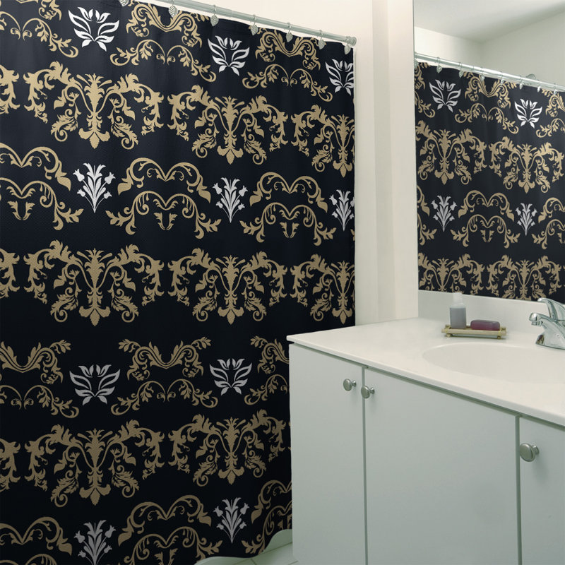 Rideau de douche New Orleans Football Baroque, Noir/brun/blanc