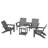 4-Piece Weather-Resistant HDPE Adirondack Chair With Side Table-1984222980