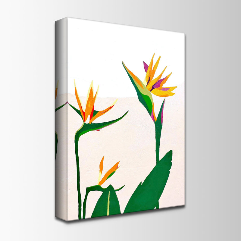 Nature Inspired Birds of Paradise III by  - Picture Frame Wall Art, Wrapped Canvas, 36" H x 24" W