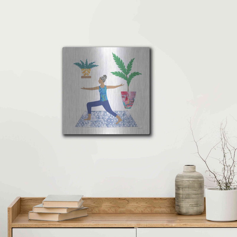 Art mural en métal de luxe, «Namaste IV» par Courtney Prahl, 12 po x 12 po, H 12 po x l 12 po