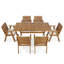 Ensemble repas d'extérieur en bois d'acacia de qualité supérieure avec table extensible