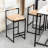 Prakhar Woven Water Hyacinth Counter Bar Stool with Low Back Set