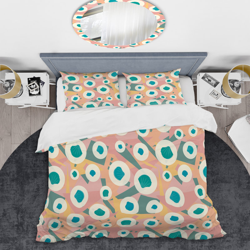 Ensemble de housse de couette en microfibre vert / turquoise / blanc 2 pièces