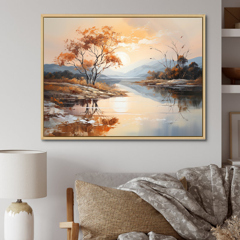«Lakes Serenity Charm», impression sur toile, H 12 po x l 20 po x P 1 po, Cadre naturel flottant