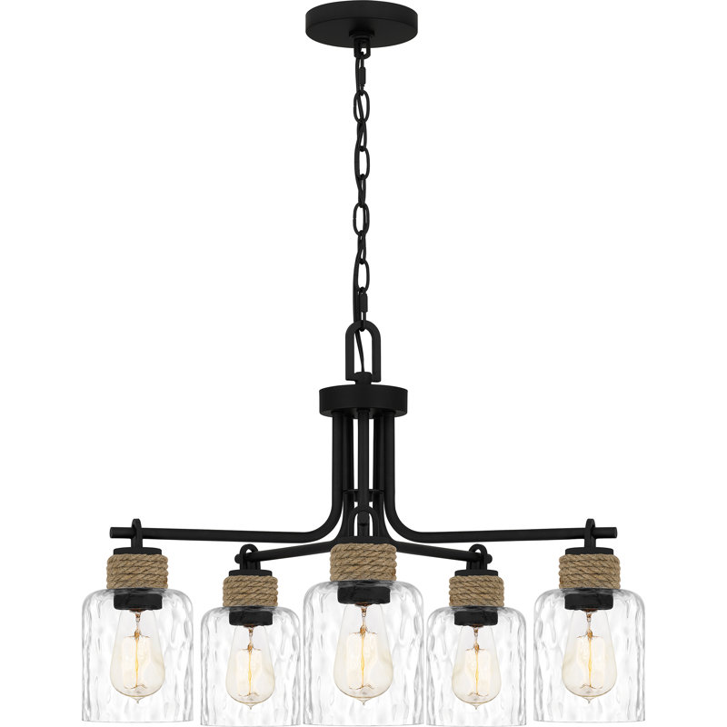  5-Light Matte Black Chandelier
