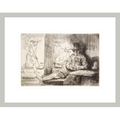 Le joueur de golf (Bartsch no. 125 II / 2) par Rembrandt van Rijn - Estampe numérique encadrée