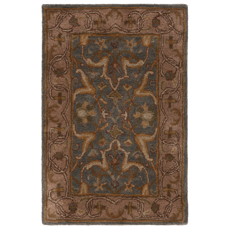 Cranmore Hand Tufted Wool/Cotton/Latex Oriental Rug in Blue/Beige, Rectangle 2' x 3'