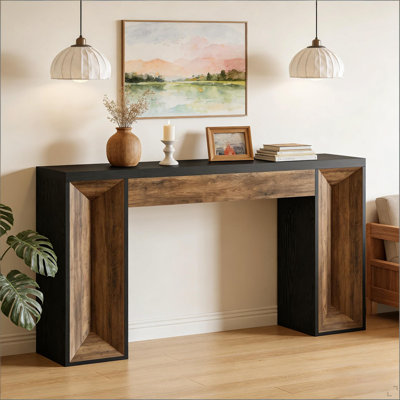 Console à deux tons, table de canapé, table d'entrée moderne