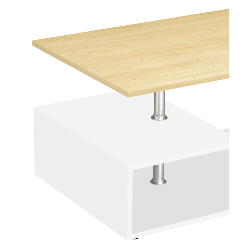 Cirilis Coffee Table with Storage, Oak Wood