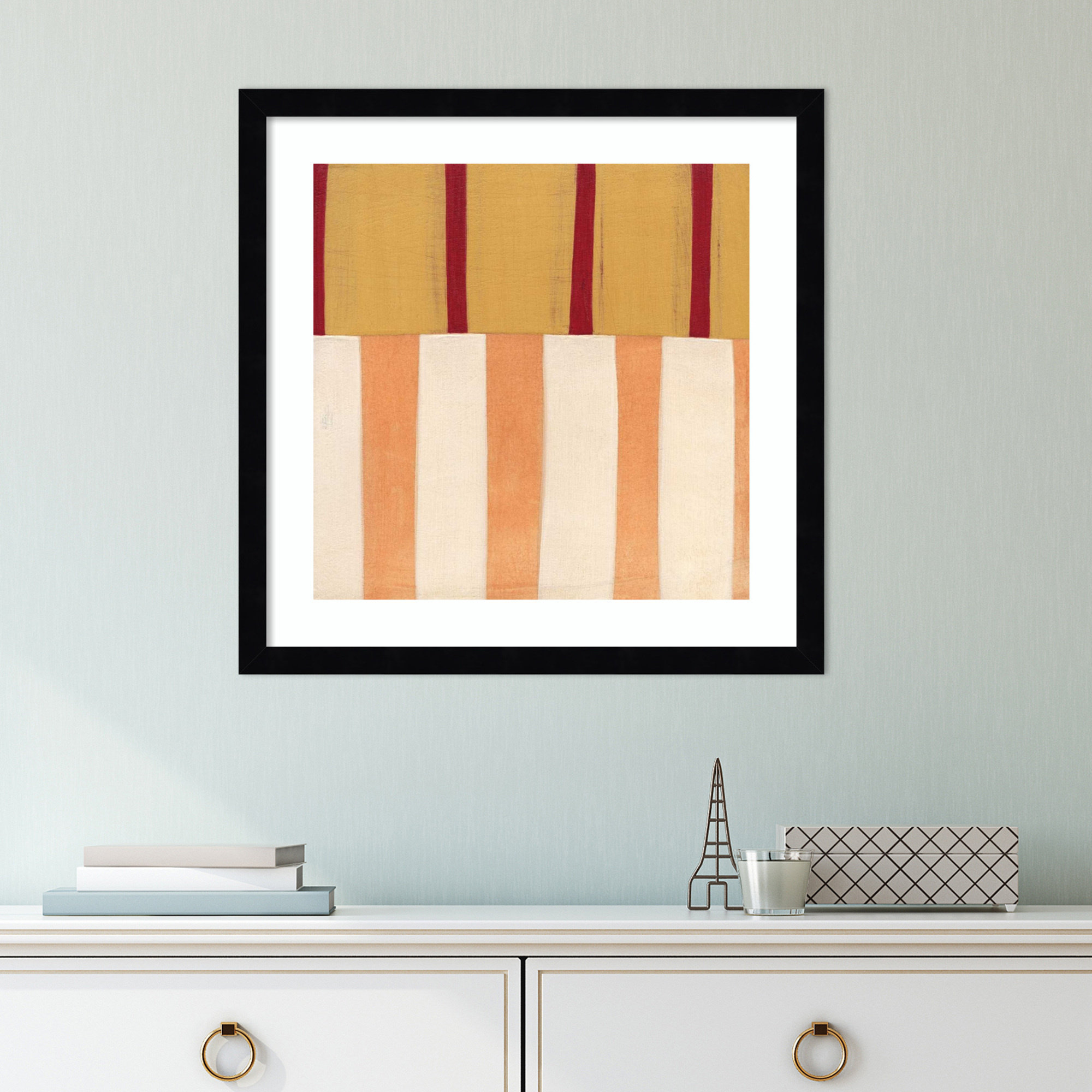 Broken Stripes 3 by Laura Nugent, 17" H x 17" W x 1" D, Black