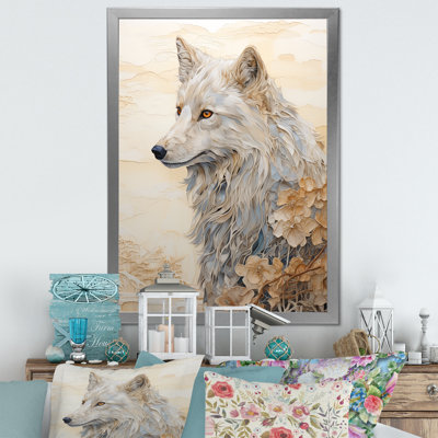" Beige And Gold Wolf Happiness "