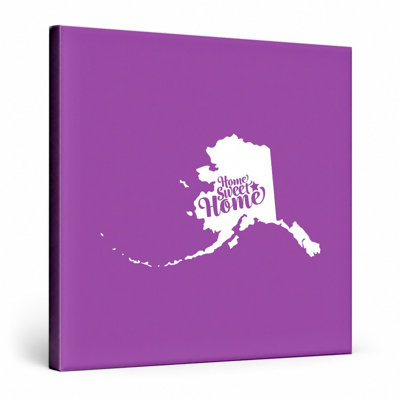 Home Sweet Home — Alaska State Silhouette — Canvas Wall Art