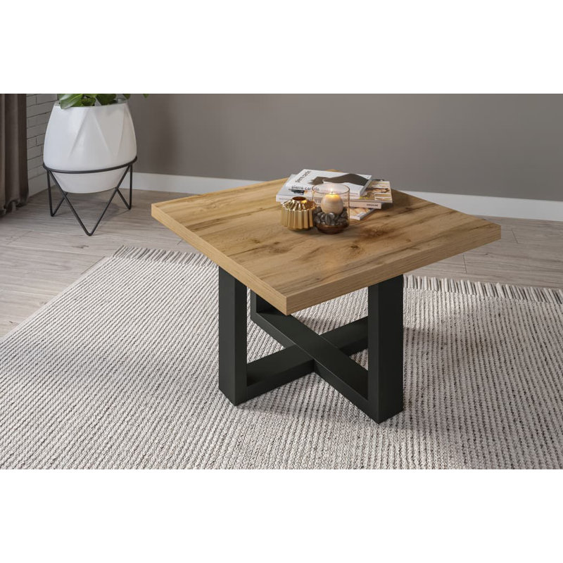 Barri Coffee Table with Storage, Oak/Black