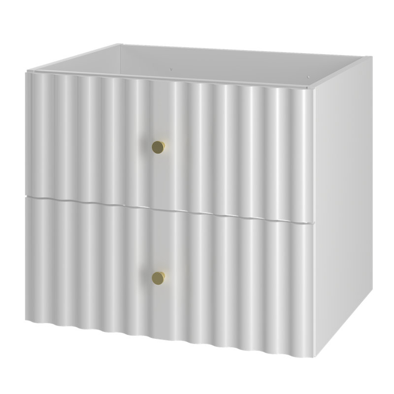 Rilynn 152.4cm Wall Mounted Bathroom Vanity Base Only, White
