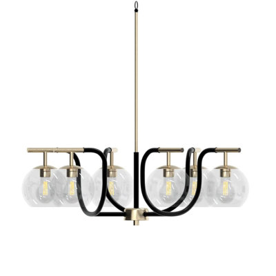 Lustre classique à 6 lumières avec abat-jour