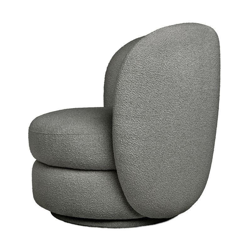 Forme Swivel Chair Boucle Swivel Armless Chair, Scoria
