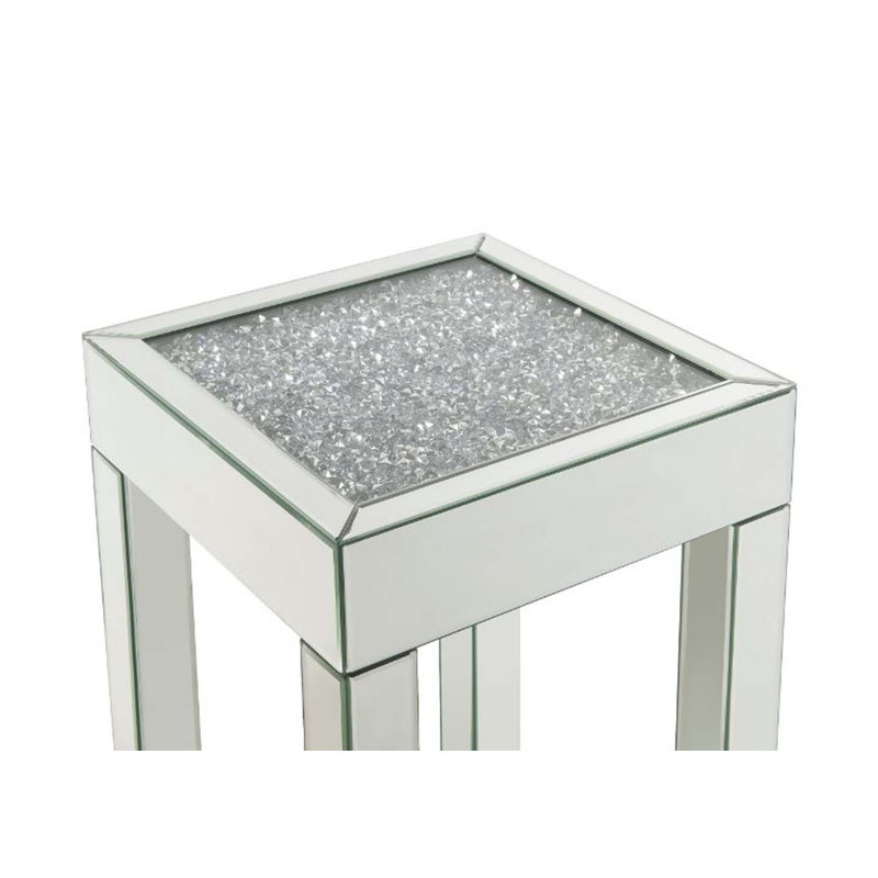 Table de bout Noralie, miroir et faux diamants
