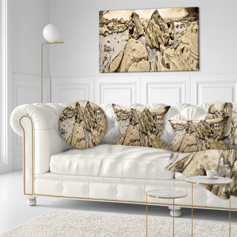 Coussin lombaire paysage paysage rocheux Praslin Seychelles