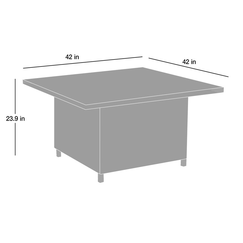 Table de foyer d'extérieur au propane en aluminium Littoral