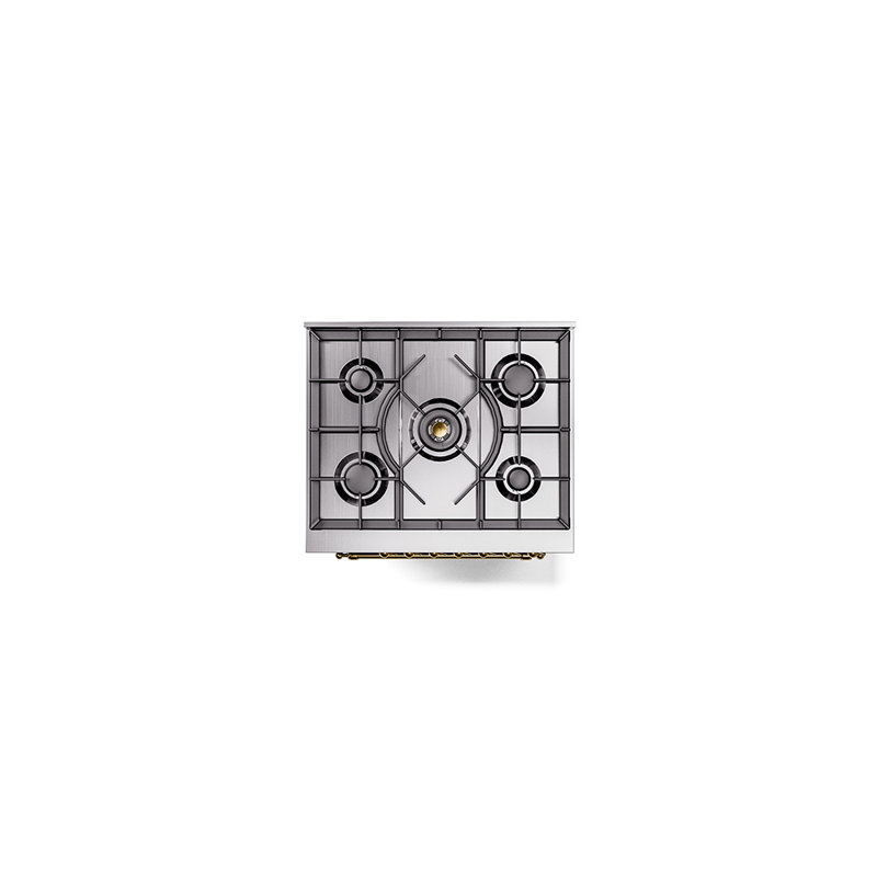 Cuisinière à double carburant 30 po ILVE Nostalgie II, Gaz naturel, Graphite mat / laiton