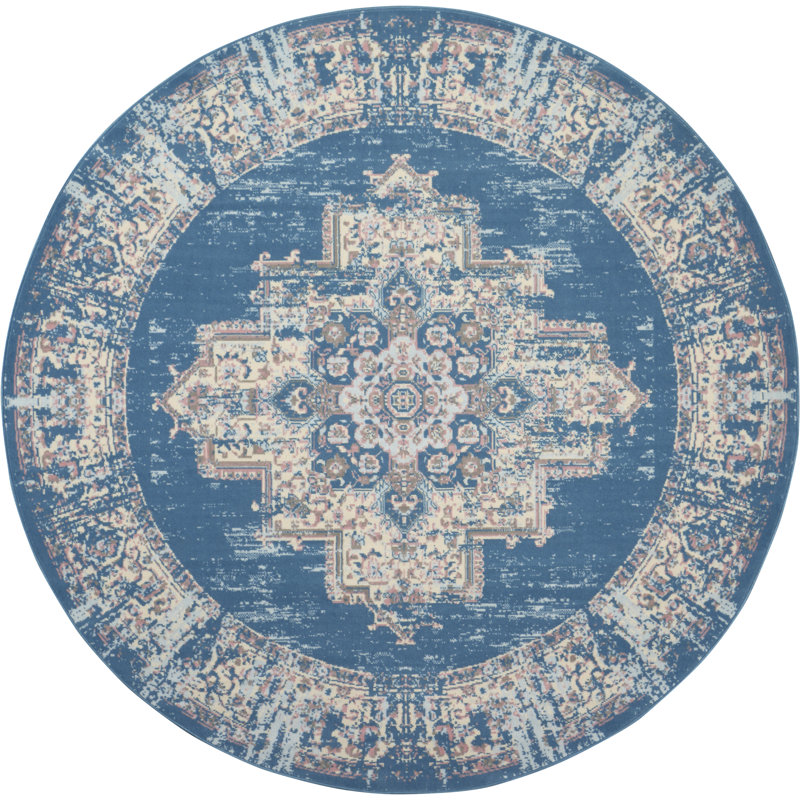 Skender Oriental Indoor Rug, Round 8'
