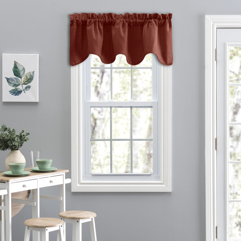 Cantonnière uni festonnée 58 "X 15", Rouge